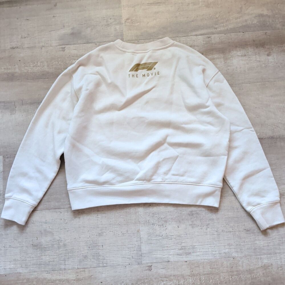Formula 1 Movie APXGP Team Crew Sweatshirt - Ivory White Size S EUC!